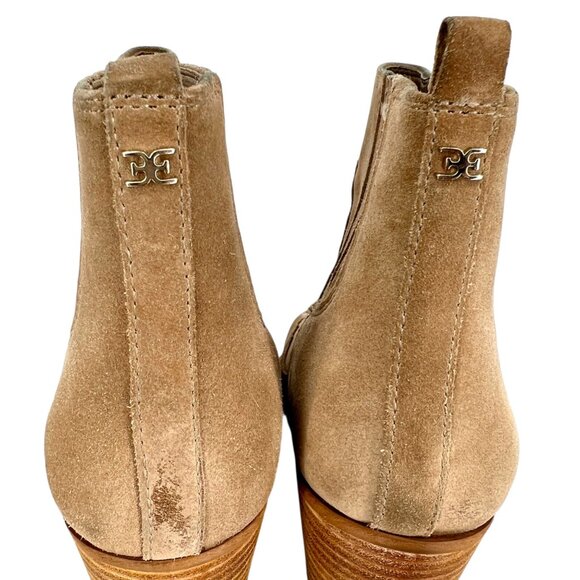 Sam Edelman Winona Womens Western Ankle Boots Size 9 Suede Leather Tan - Picture 4 of 12